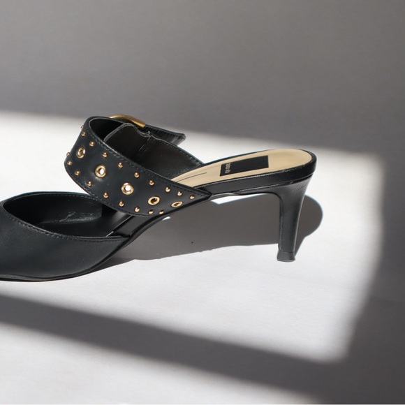 Dolce Vita Black Studded Women's Mules - Picture 3 of 5